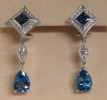 Aquamarine & Diamond Platinum Drop Earrings