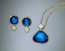 FIne Blue Moonstone with Diamond Set