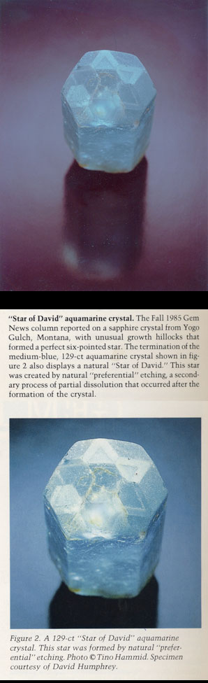 Star of David Aquamarine Crystal