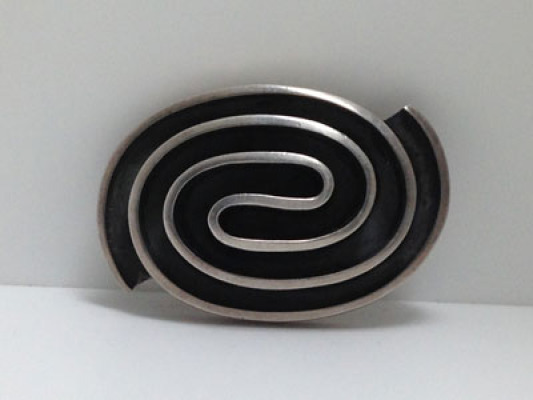 Mexican  Modernist Silver Brooch