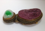 Qing Dynasty Buckle       Tourmaline and jadeite