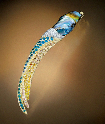Fancy Diamond Brooch Pendant Hatpin