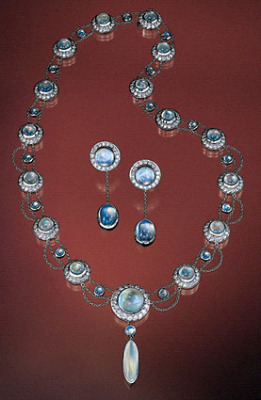 Rainbow Moonstone Necklace & Earring Set