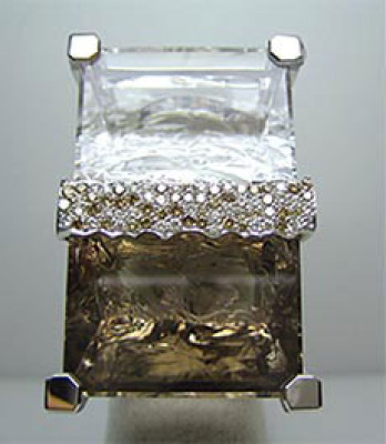 Large Rock Crystal Diamond Bling view one