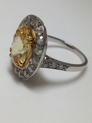 Edwardian Platinum, (natural) Zircon Ring view one