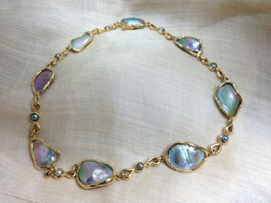 NEW Abalone Pearl Necklace view one