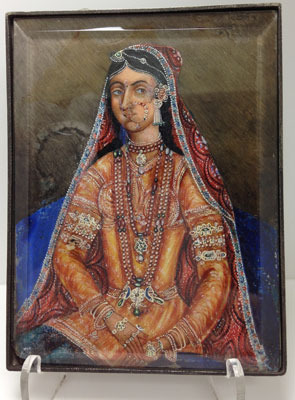Indian Miniature of a Bejeweled Maharani         18th-19thc India view one