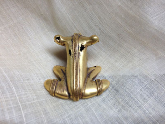 Tairona Precolumbian gold frog view two